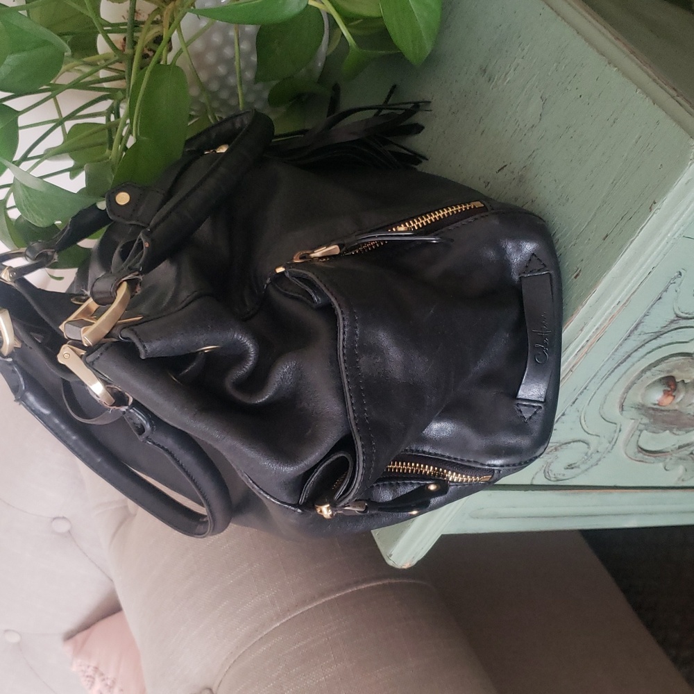 Cole Haan Black Leather Shoulder Tote Bag - Picture 2 of 7